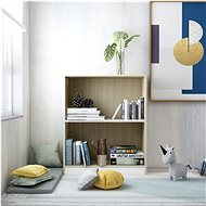 Bookcase white and sonoma oak 60 x 24 x 74.5 cm chipboard - Bookshelf