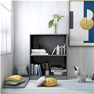 Gray library with high gloss 60 x 24 x 74.5 cm chipboard - Bookshelf