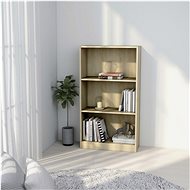 3-storey library sonoma oak 60 x 24 x 108 cm chipboard - Bookshelf