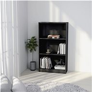 3-floor library gray high gloss 60 x 24 x 108 cm chipboard - Bookshelf
