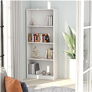 Bookcase with 4 shelves white 60 x 24 x 142 cm chipboard - Bookshelf
