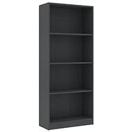 Bookcase with 4 shelves gray 60 x 24 x 142 cm chipboard - Bookshelf