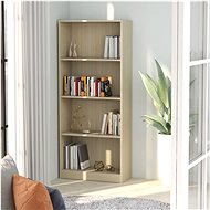 Library with 4 shelves sonoma oak 60 x 24 x 142 cm chipboard - Bookshelf