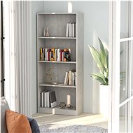 Bookcase 4 shelves concrete gray 60 x 24 x 142 cm chipboard - Bookshelf