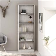 Bookcase with 5 shelves concrete gray 60x24x175 cm chipboard - Bookshelf