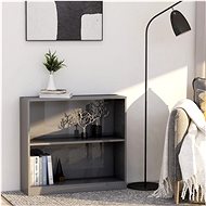 High-gloss bookcase gray 80 x 24 x 75 cm chipboard - Bookshelf