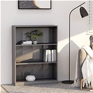 Gray library with high gloss 80 x 24 x 108 cm chipboard - Bookshelf