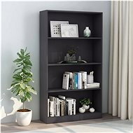 Bookcase with 4 shelves gray 80 x 24 x 142 cm chipboard - Bookshelf