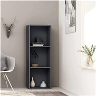 3-floor library gray 40 x 30 x 114 cm chipboard - Bookshelf