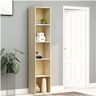 Bookcase white and sonoma oak 40 x 30 x 189 cm chipboard - Bookshelf