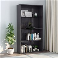 4-storey bookcase gray high gloss 80x30x151,5 cm chipboard - Bookshelf