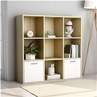 Bookcase white and sonoma oak 98 x 30 x 98 cm chipboard - Bookshelf