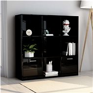 Bookcase black with high gloss 98 x 30 x 98 cm chipboard - Bookshelf