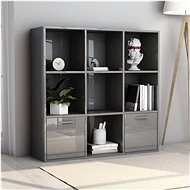 High-gloss gray bookcase 98 x 30 x 98 cm chipboard - Bookshelf