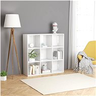 White library with high gloss 98 x 30 x 98 cm chipboard - Bookshelf
