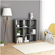 High-gloss gray bookcase 98 x 30 x 98 cm chipboard - Bookshelf