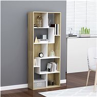 Bookcase white and sonoma oak 67 x 24 x 161 cm chipboard - Bookshelf