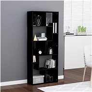 High-gloss black bookcase 67 x 24 x 161 cm chipboard - Bookshelf
