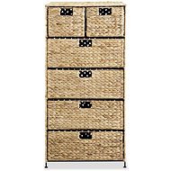 Komoda se 6 košíky 47×37×100 cm vodní hyacint - Komoda