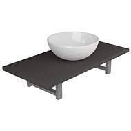 2-piece bathroom furniture set ceramic grey 279351 - Bathroom Set