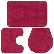 Set of bathroom mats 3 pieces textile fuchsia - Bath Mat