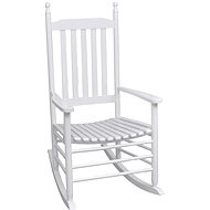 Rocking Chair with Curved Seat White Wood - Armchair