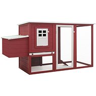 Garden Chicken Coop for Hens with 1 Cocoon, Red Wood - Henhouse