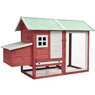Cage for Chickens, Red 170x81x110cm Solid Pine and Fir - Henhouse