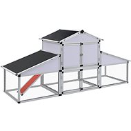 Chicken Coop with Paddock and Cocoon for Laying Eggs, Aluminium - Henhouse