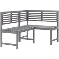 Garden Corner Bench Grey 140cm Solid Acacia Wood - Garden Bench
