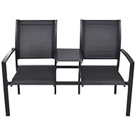 2-seater Garden Bench 131cm Steel and Textile Black - Garden Bench
