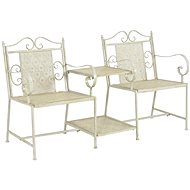 2-seater Garden Bench 161cm Steel White - Garden Furniture