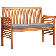 2-seater Garden Bench with Cushion 120cm Solid Acacia Wood - Garden Bench