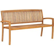 3-seater Stackable Garden Bench 159cm Solid Teak - Garden Bench