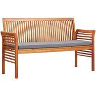 3-seater Garden Bench with Cushion 150cm Solid Acacia Wood - Garden Bench