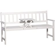 3-seater Garden Bench with Table 158cm Solid Acacia White - Garden Bench