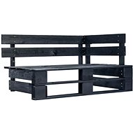 Corner Garden Bench made of Wood Pallets Black - Garden Bench
