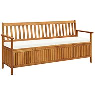Storage Bench with Cushion 170cm Solid Acacia Wood - Garden Bench