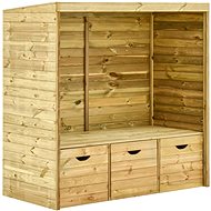 Garden Pavilion with Bench 3 Drawers 170cm Solid Pine - Garden Bench