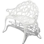 Garden Bench 100cm Cast Aluminium White - Garden Bench