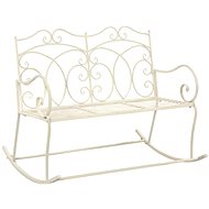 Garden Bench 104cm Iron Antique White - Garden Bench