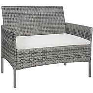 Garden Bench 105cm Polyratan Grey - Garden Bench