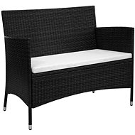Garden Bench 106cm Polyratan Black - Garden Bench