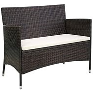 Garden Bench 106cm Polyratan Brown - Garden Bench