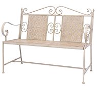 Garden Bench 115cm Steel White - Garden Bench