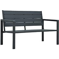 Garden Bench 120cm HDPE Grey Wooden Look - Garden Bench