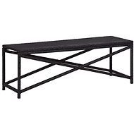 Garden Bench 120cm Polyrattan Black - Garden Bench