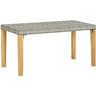 Polyrattan and Solid Acacia Garden Bench, 120cm, Grey - Garden Bench