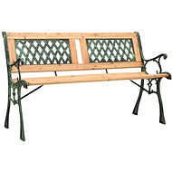 Garden Bench 122cm Cast Iron and Solid Fir Wood - Garden Bench