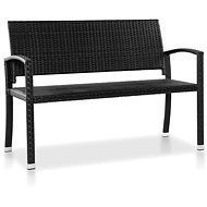 Garden Bench 122cm Polyratan Black - Garden Bench